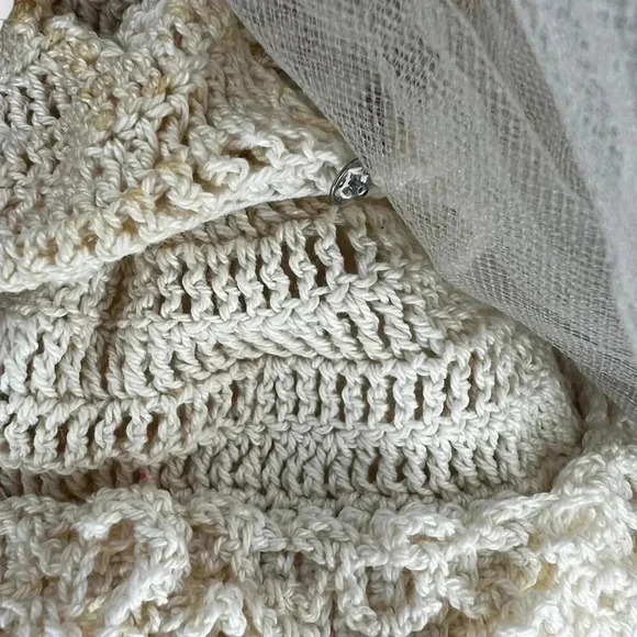 VINTAGE 60s 1966 BARBIE Doll BRIDE CROCHET KNIT Wedding Gown DRESS Mattel Inc - Picture 10 of 14